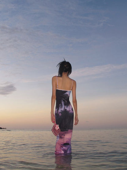 Sunset Beach Fishtail Halter Dress【s0000009610】