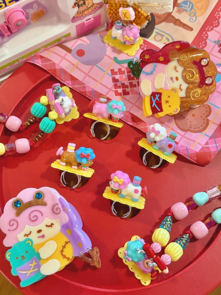 Vintage Lamb Resin Color Earrings【s0000015581】