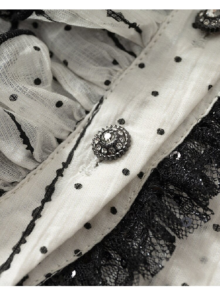 Vintage Lace Asymmetrical Shirt【s0000017987】