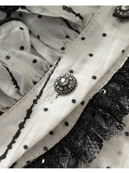 Vintage Lace Asymmetrical Shirt【s0000017987】