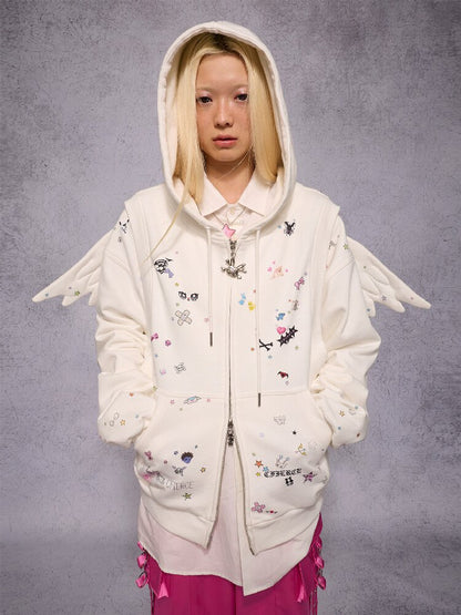 Faux Two Piece Angel Sweatshirt【s0000019147】