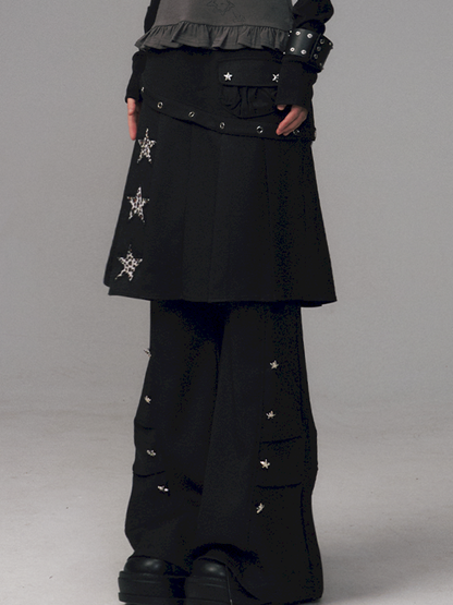 Two-Piece Pleated Skirt-Pants【s0000014456】