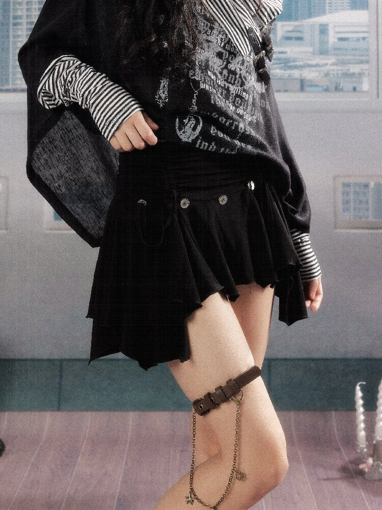 Pleated Irregular A-Line Skirt【s0000016271】