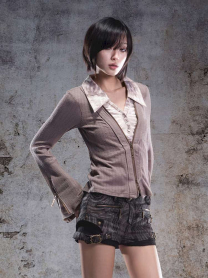 V-Neck Pullover Long-Sleeve Knit Top【s0000014492】