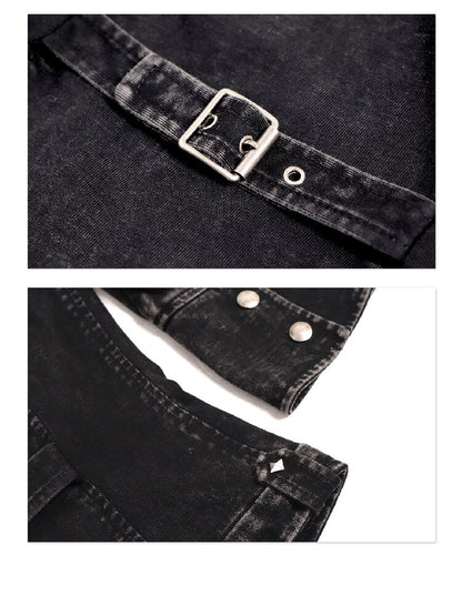 Washed Distressed Black Knit Top【s0000016055】