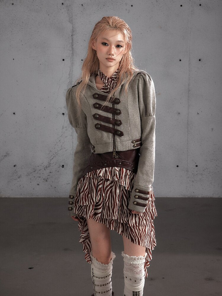 Hooded Fleece Napoleon Jacket【s0000019155】
