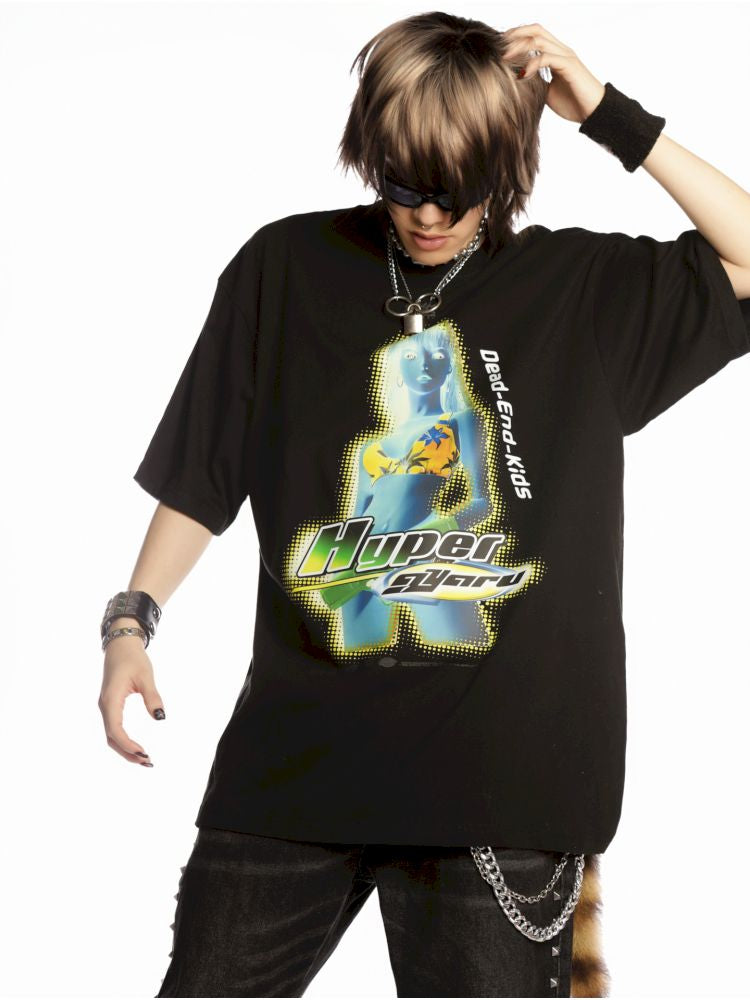 Hip-hop trend loose hundred T-shirt【s0000013602】