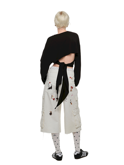 스터드 둥근 목이 긴 소매 티셔츠 [S0000011610]