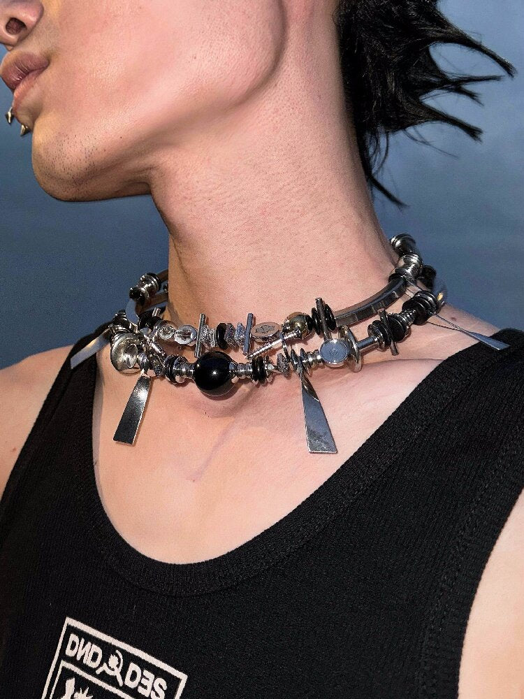 Futuristic Mechanical Choker Clavicle Chain【s0000018865】