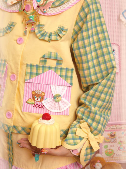 Jacket & Patchwork Half Skirt Set【s0000013703】