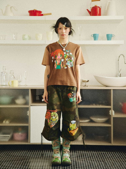 Bread Cat Camouflage Cargo Shorts【s0000018693】