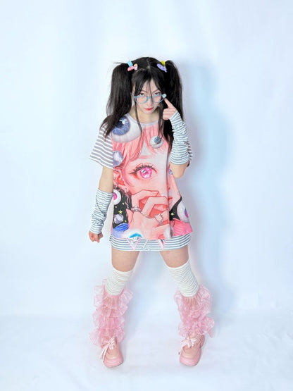 Y2k secondary subculture loose cotton T-shirt【s0000013285】