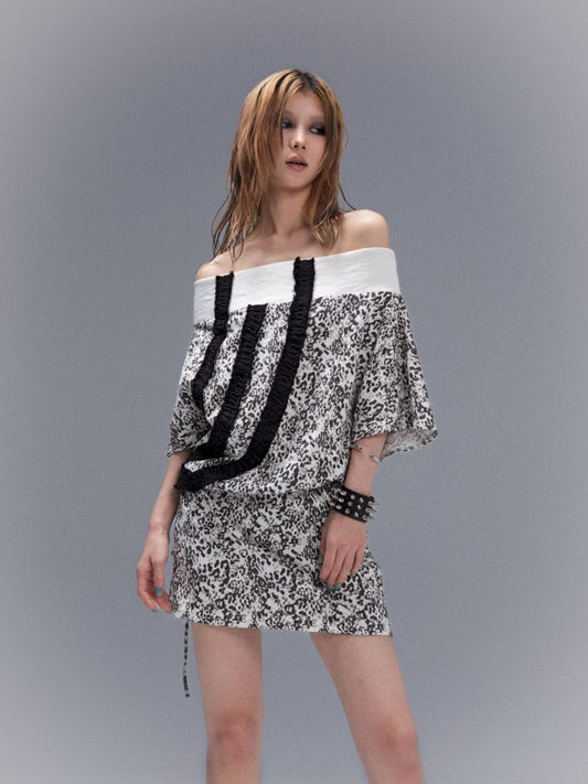 Bat Short Sleeve One Strapless Top Dress【s0000008475】