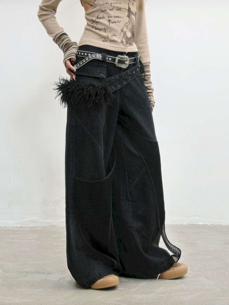 Distressed Workwear Loose Jeans【s0000014836】