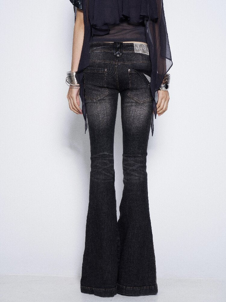 Studded Low Rise Denim Trousers【s0000017012】