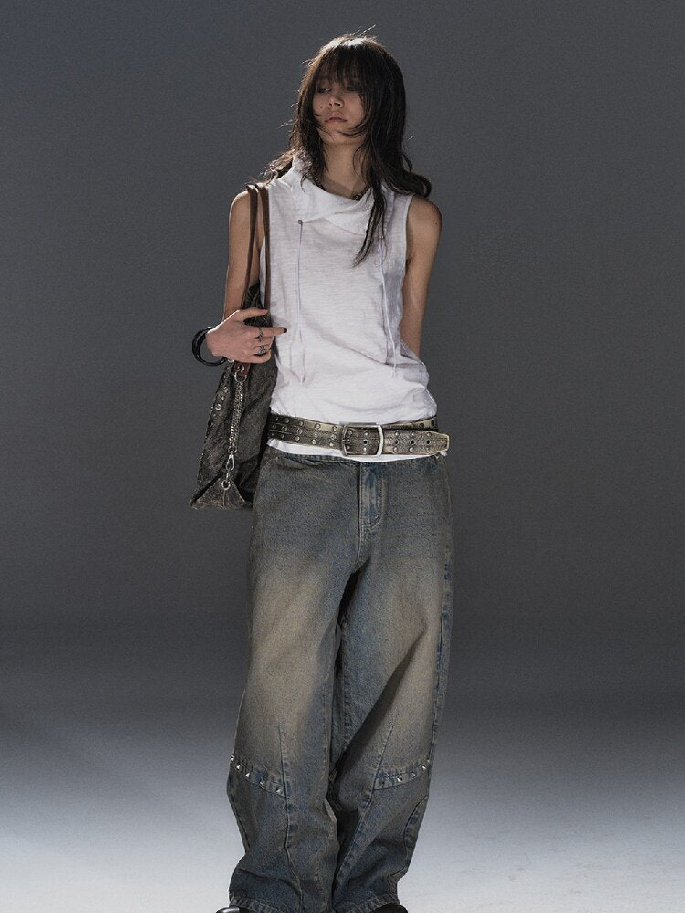 Drawstring Texture Sleeveless Vest【s0000016244】