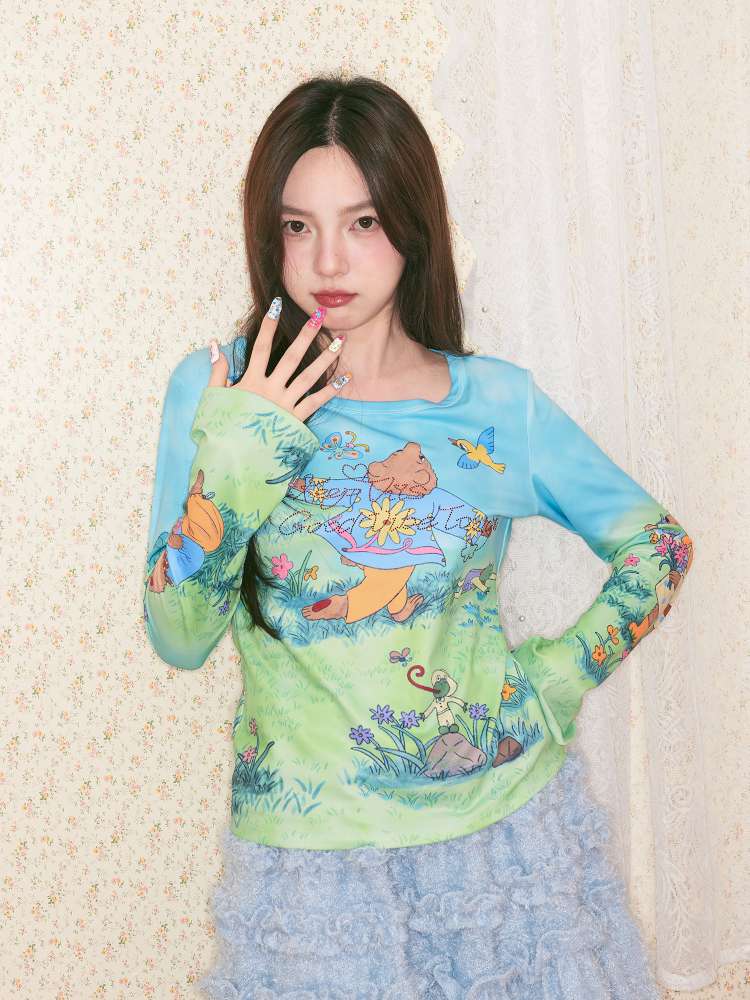 Diamond Letter Stretch Base Shirt【s0000014499】