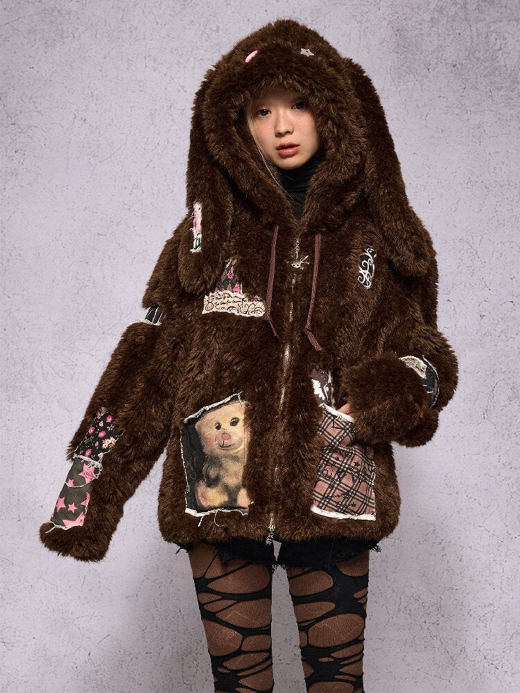 Rabbit Patch Fur Jacket【s0000019136】