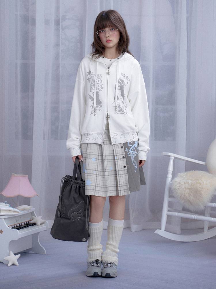 Graffiti Print Hooded Sweatshirt【s0000014364】