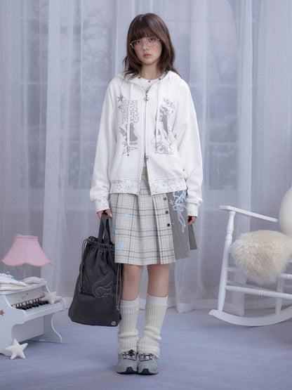 Graffiti Print Hooded Sweatshirt【s0000014364】