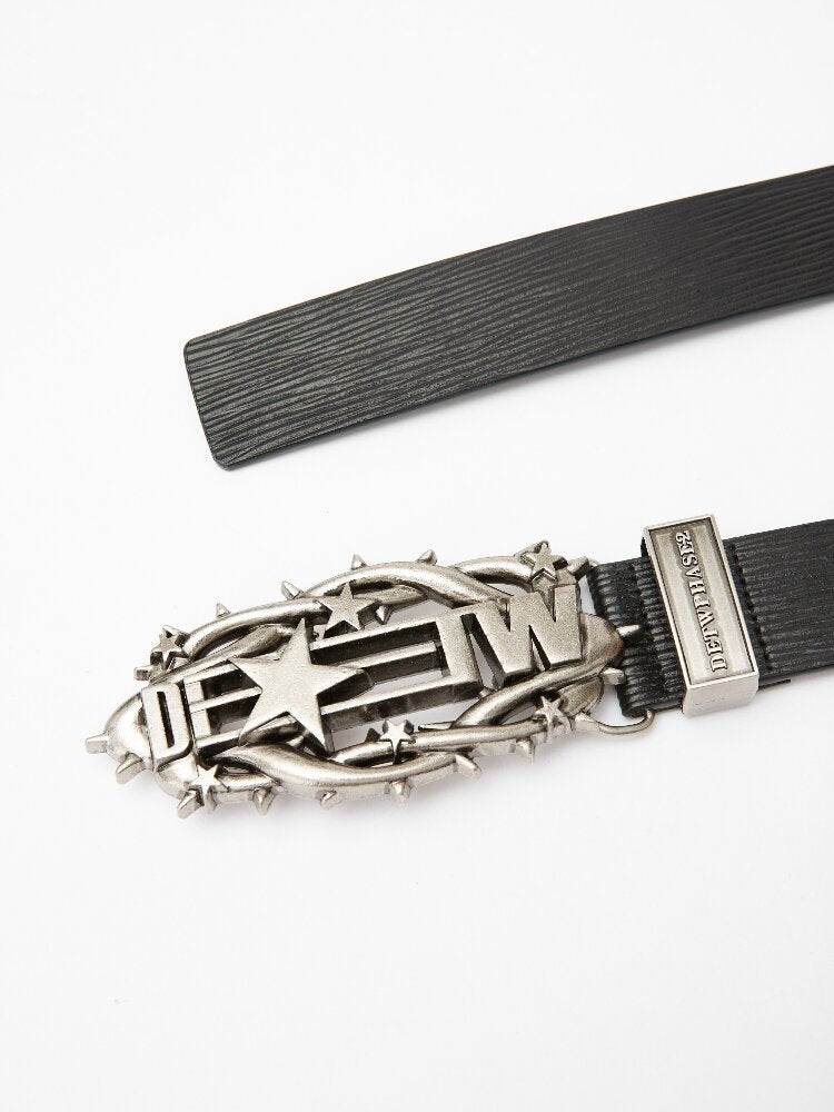 Distressed Relief Leather Belt【s0000018277】