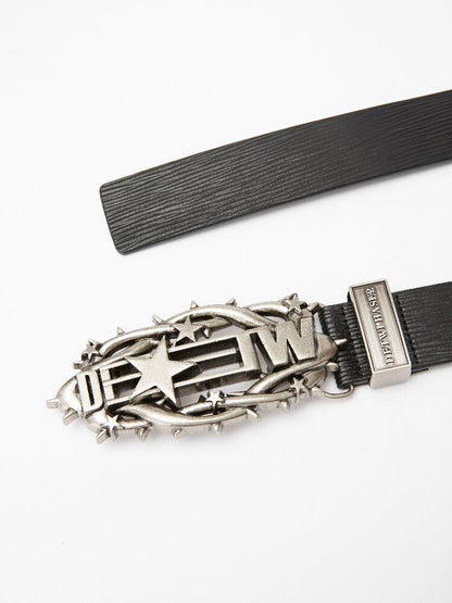 Distressed Relief Leather Belt【s0000018277】