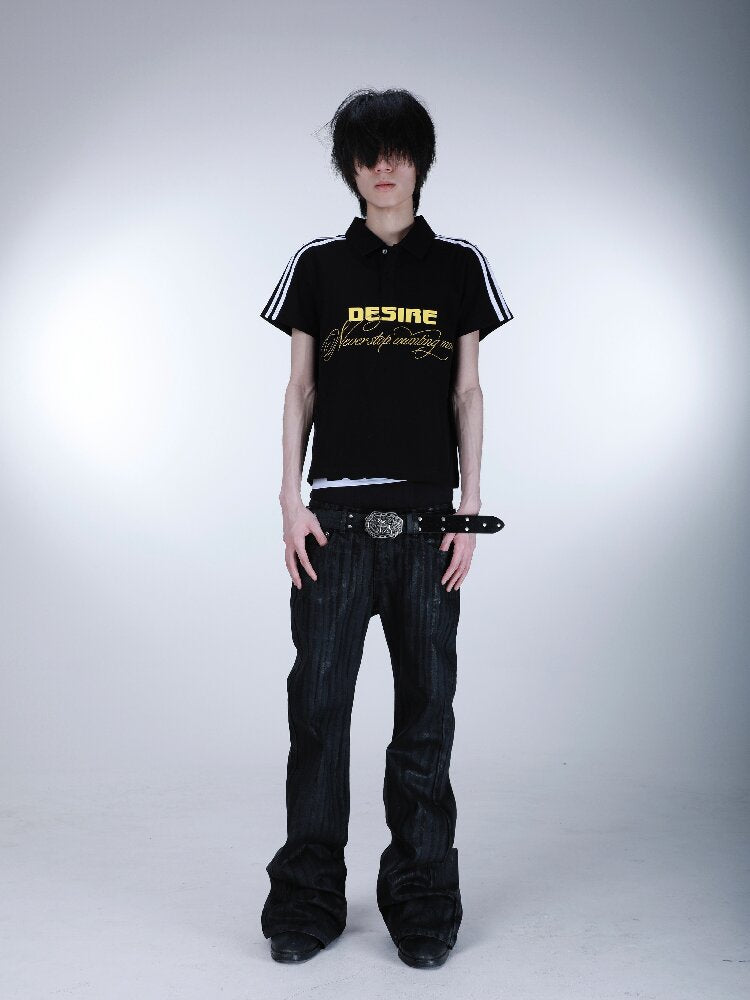 Bamboo Strip Brushed Wax Jeans【s0000016669】