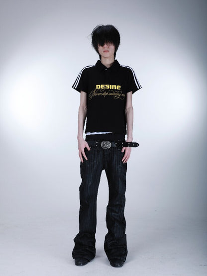 Bamboo Strip Brushed Wax Jeans【s0000016669】