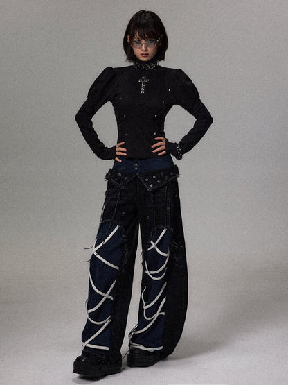 Punk Dark Cross Slim Knit Layer【s0000018493】
