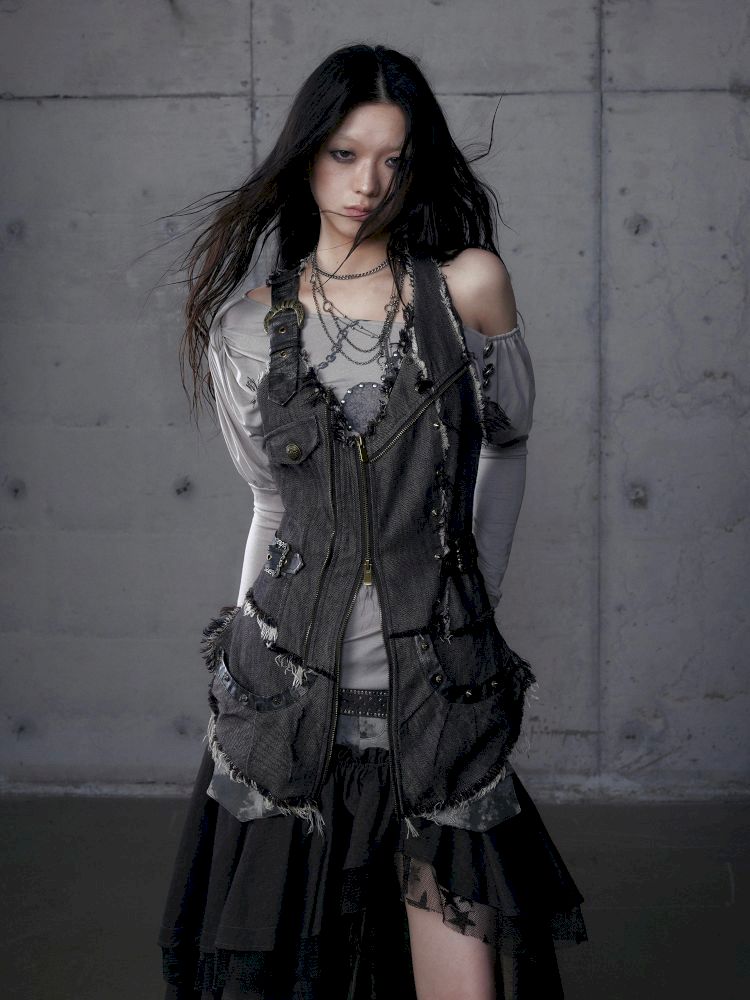 Stacked Waisted Irregular Vest【s0000013472】