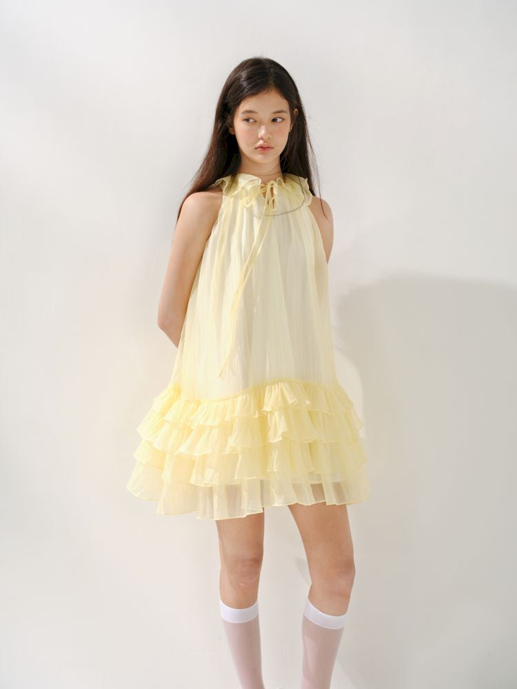 Lace Up Sleeveless Dress【s0000013250】