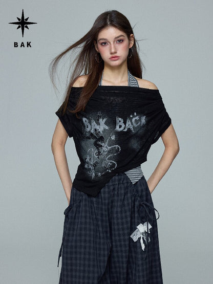 Off Shoulder Print Two Piece Top【s0000016692】