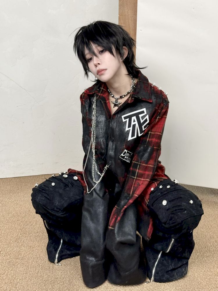 Ripped Print Destroyed Slim Flare Jeans【s0000013717】