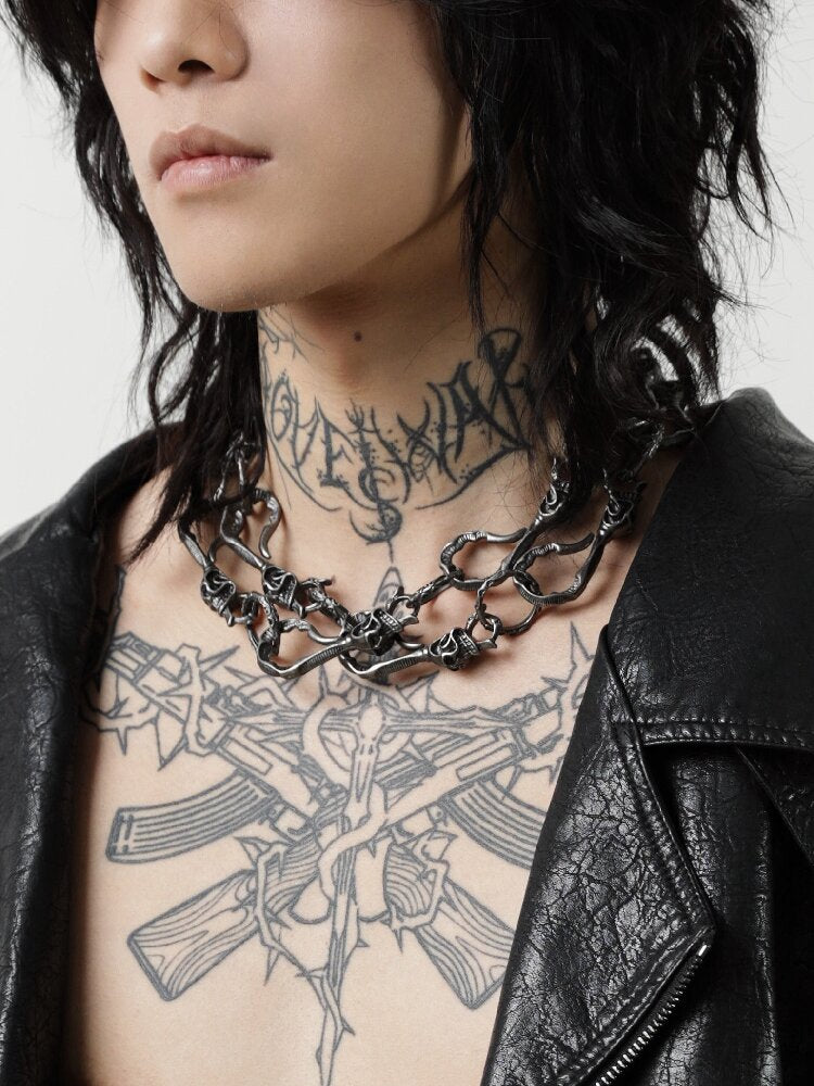Retro Skull Lock Heavy Punk Chain【s0000018969】