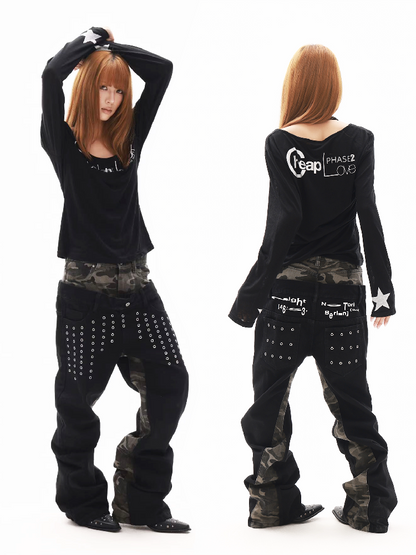 Wasteland Camouflage Stacked Jeans【s0000018346】