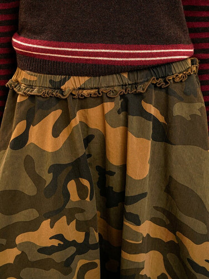 Camo Multi Layer Lace A Line Skirt【s0000017913】
