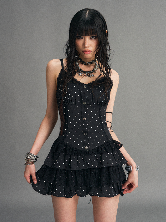 Vintage Lace Polka Dot Cake Dress【s0000017530】