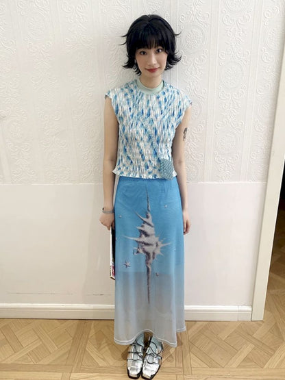Printed short-sleeved T-shirt【s0000012299】
