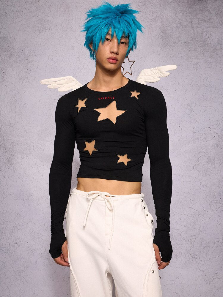 Mesh Embroidery Angel Wings Top【s0000019129】