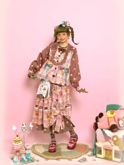 Pink-Brown Vintage Doll-Style Jacket【s0000014514】