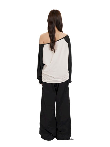 Plunge Long Sleeve T-shirt【s0000012543】