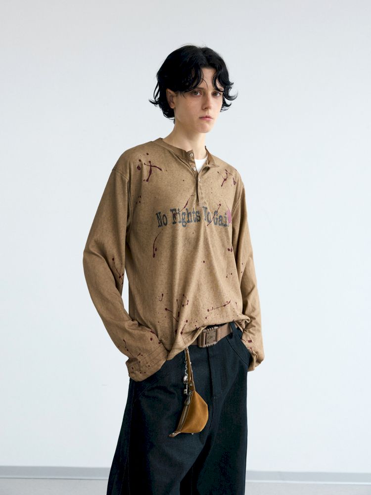 Splash Ink Print Long Sleeve Tee【s0000012471】