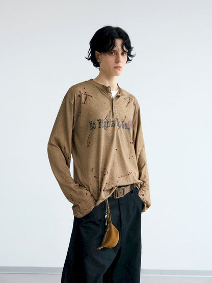 Splash Ink Print Long Sleeve Tee【s0000012471】