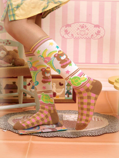 Plaid mid-calf socks【s0000013705】