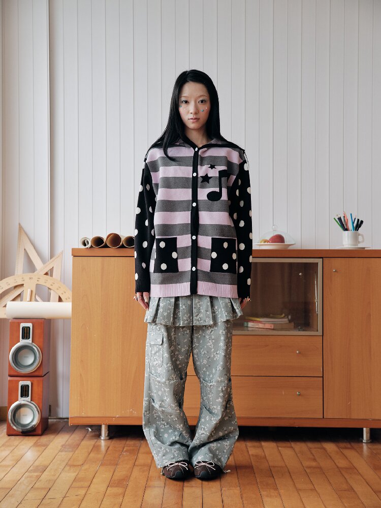 Gray Mosaic Detachable Skirt Jeans【s0000018707】