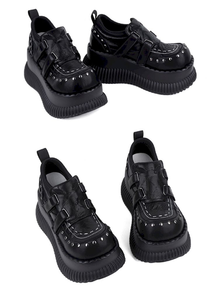 Punk Style Rivet Small Leather Shoes【s0000011712】