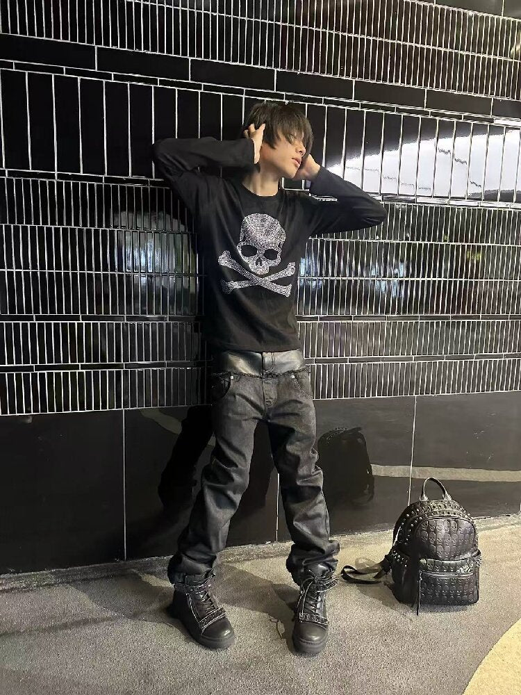 Skull Diamond Long Sleeve Shirt【s0000018200】
