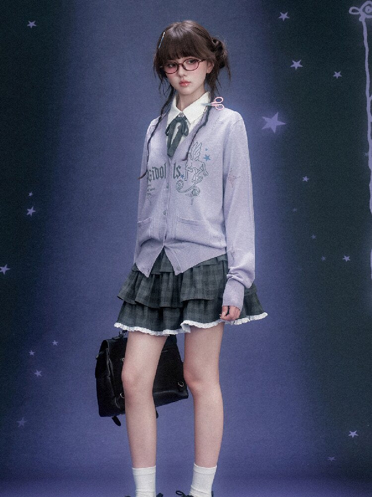 Galaxy Light Purple Star Cardigan【s0000015755】