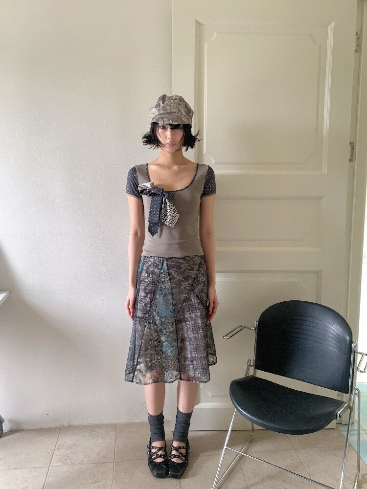Leopard Polka Dot Patchwork T-Shirt【s0000018083】