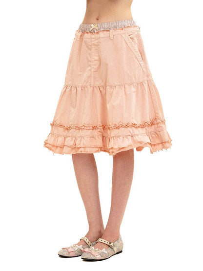 Fake Paneled Ruffled A-line Skirt【s0000016100】